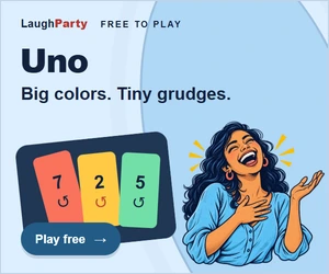 LaughParty: Uno Match colors and numbers against three AI opponents. Play free.