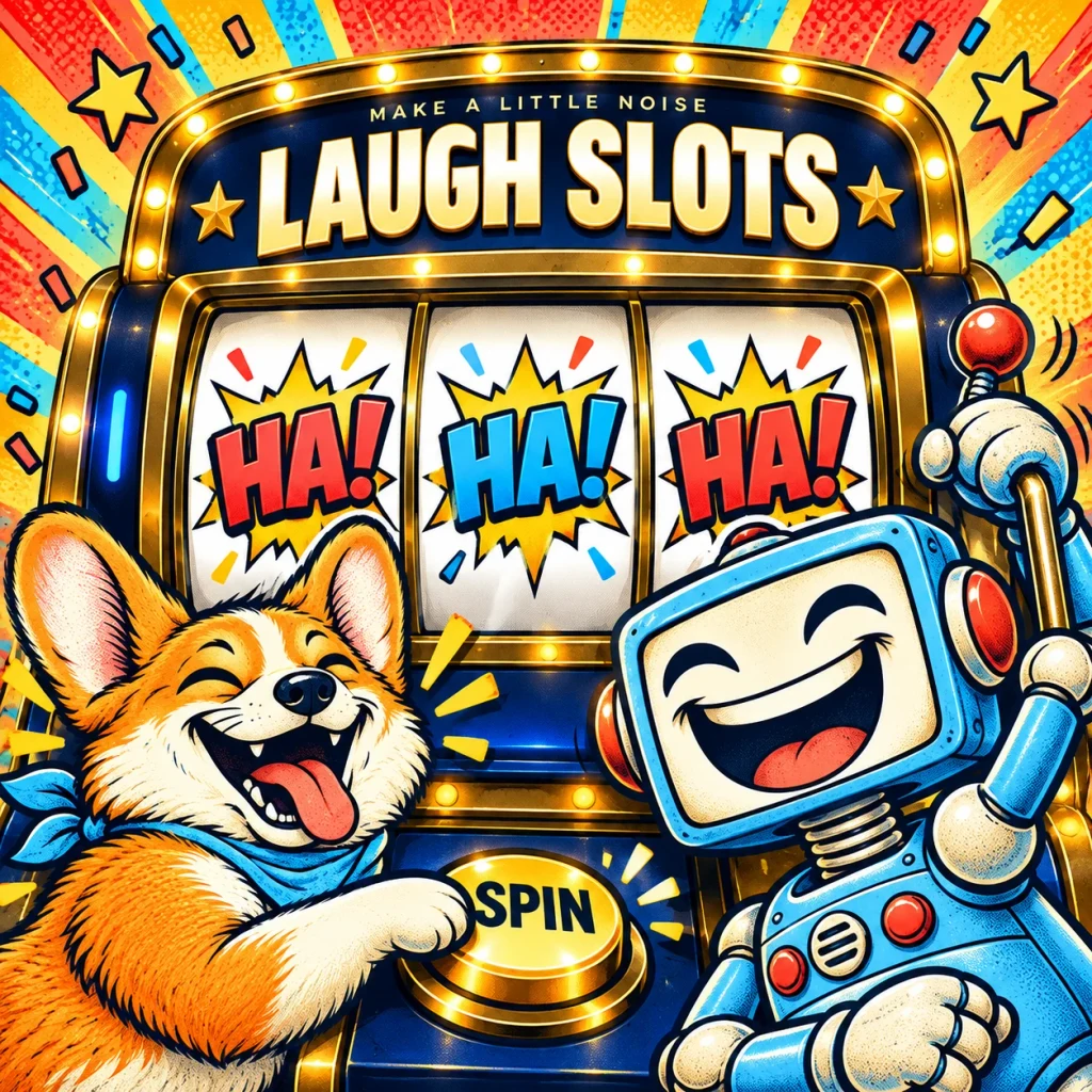 LaughParty's laughing characters join the three-reel Laugh Slots machine for a spin.