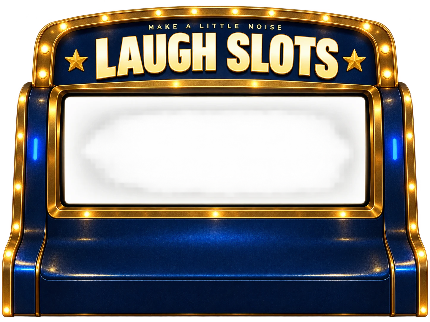 Gold and midnight blue Laugh Slots arcade cabinet