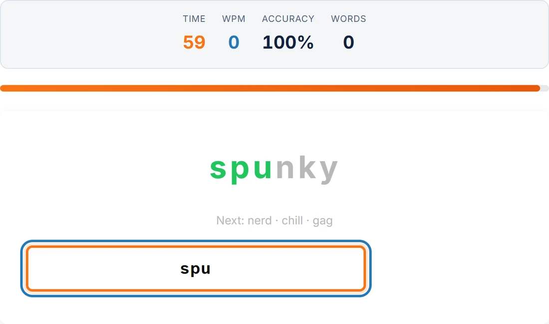 Typing Speed gameplay