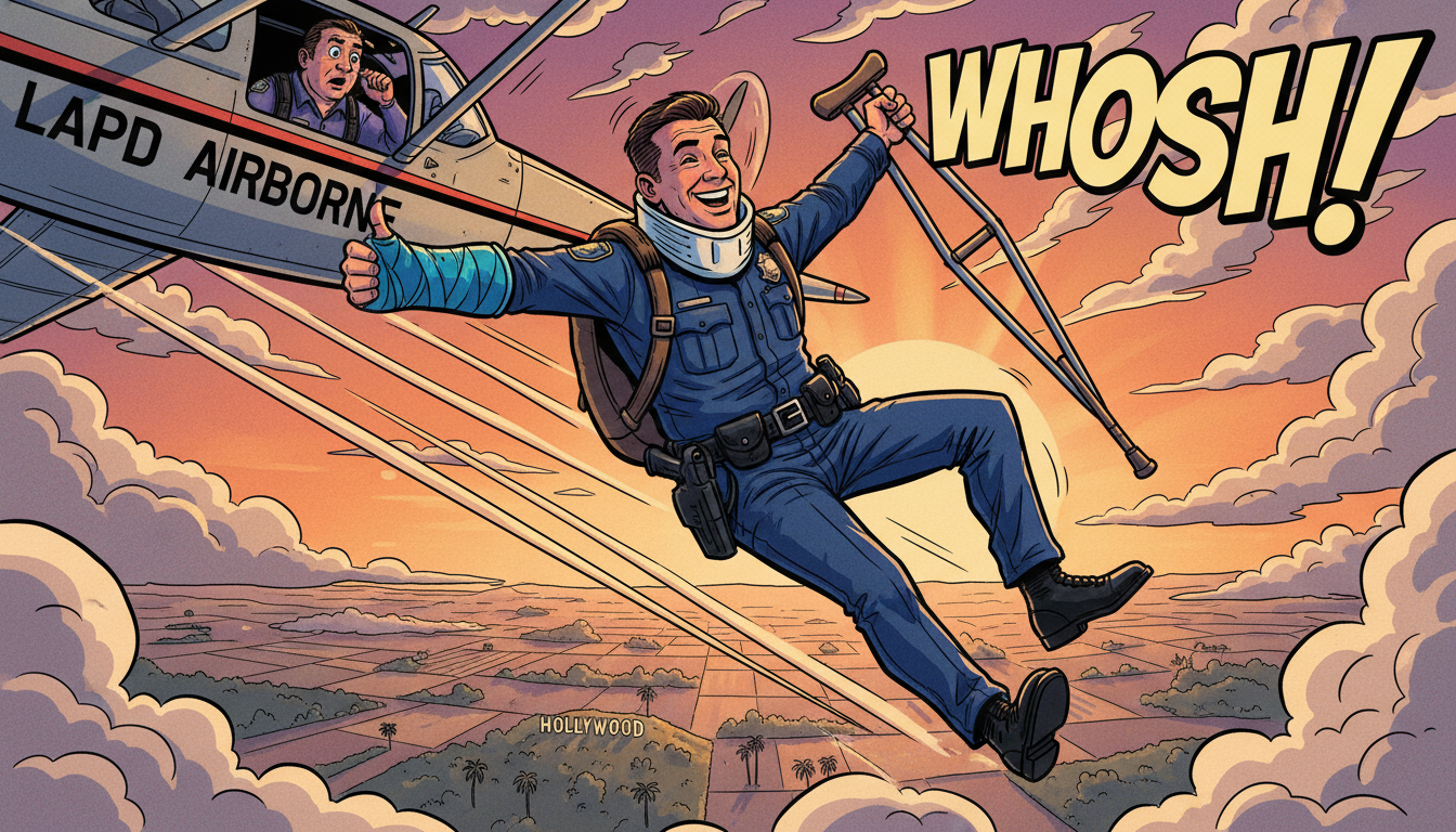 LAPD Officer Proves Disability Leave Is No Obstacle to Jumping Out of a Plane
