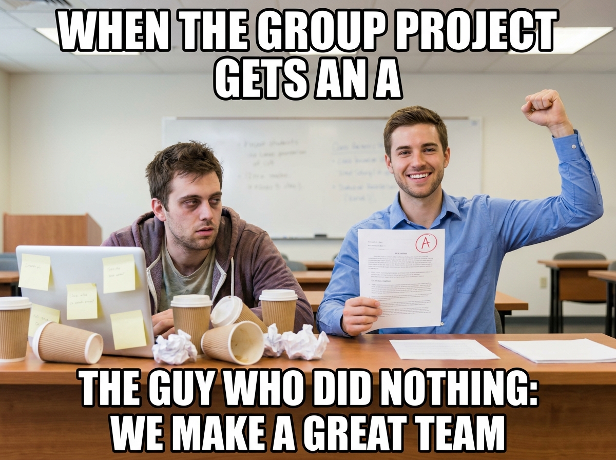 The Group Project Freeloader Victory