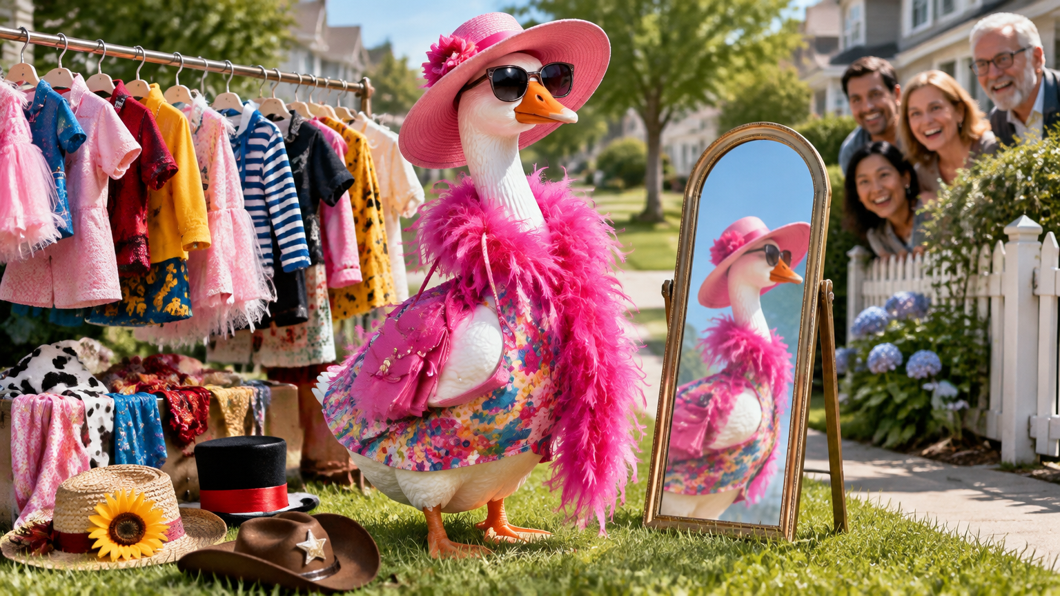 Local Plastic Goose Has More Outfits Than Entire Street
