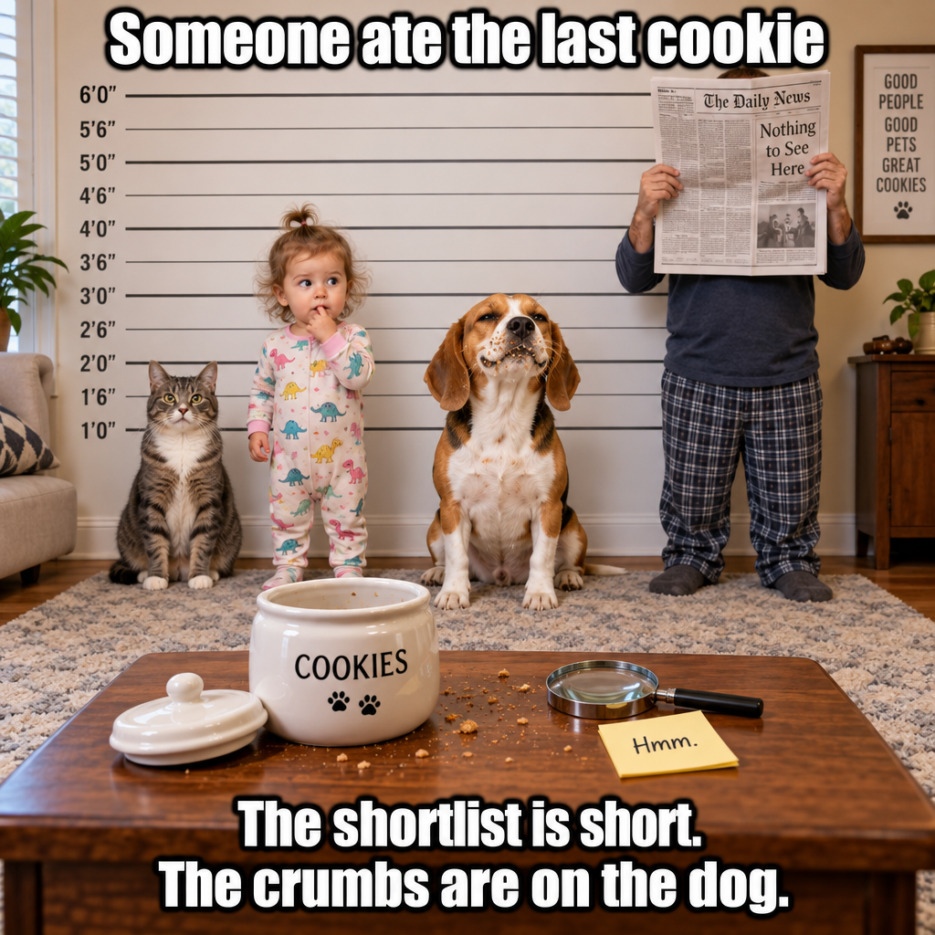 The Official Shortlist of Suspects in the Missing Cookie Case