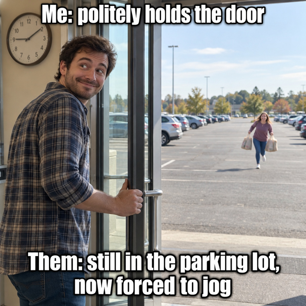 Holding the Door for Someone Who Is Still Very Far Away