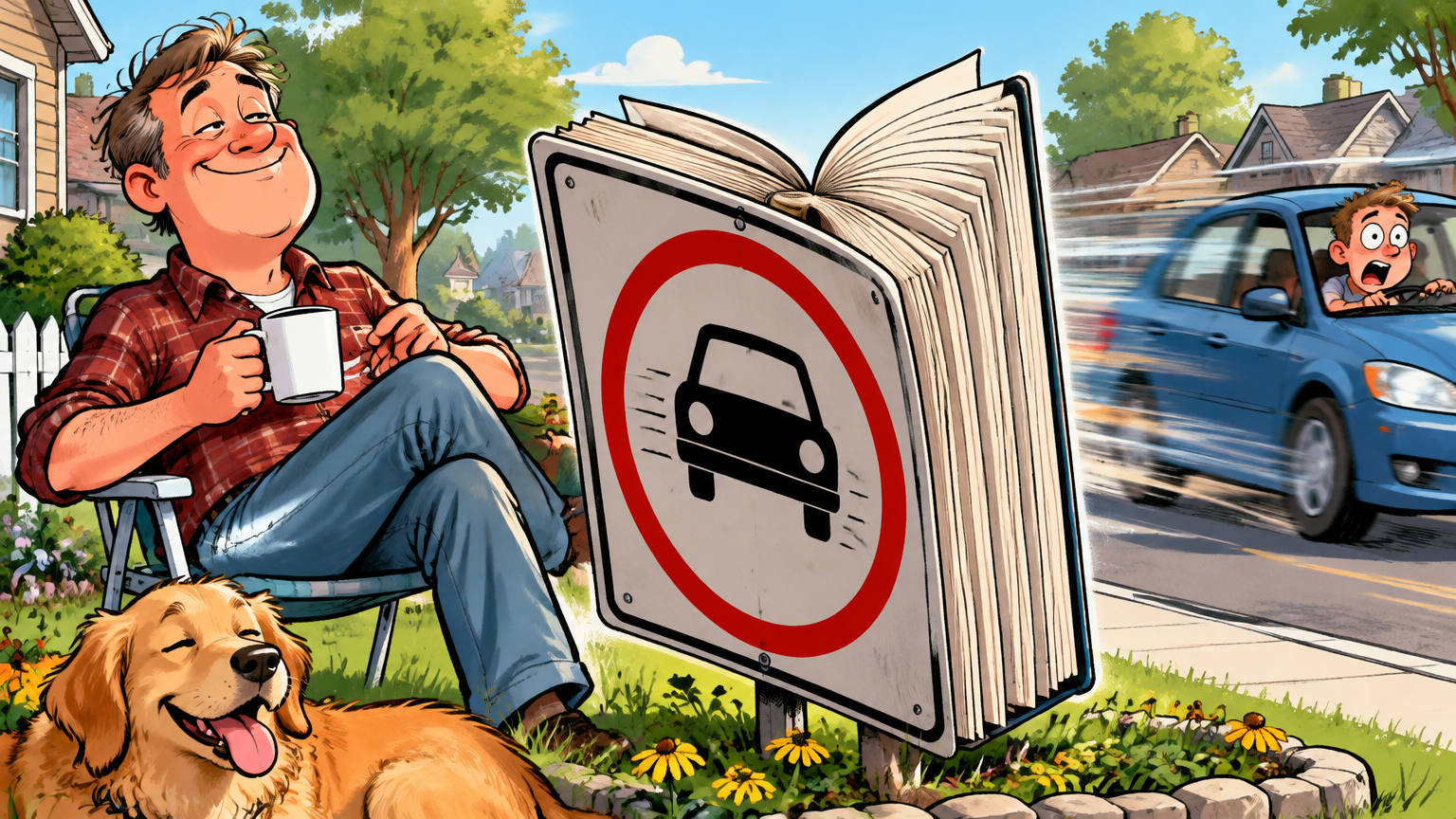 Neighbor's Anti-Speeding Sign Is Now Technically a Novel