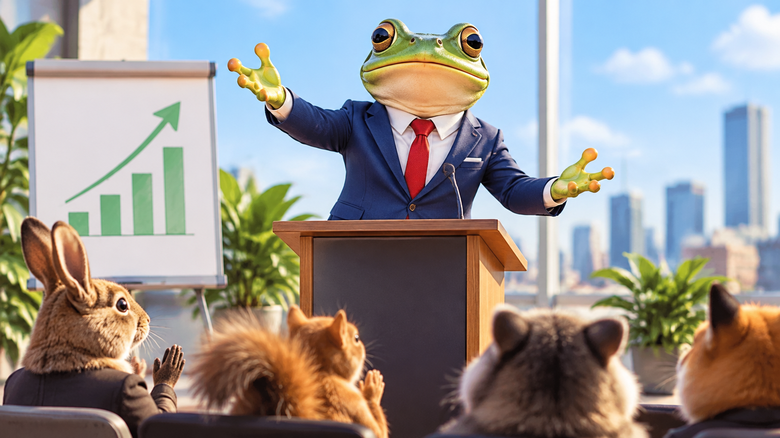Local Frog Launches Motivational Career, Refuses to Acknowledge It Is a Frog