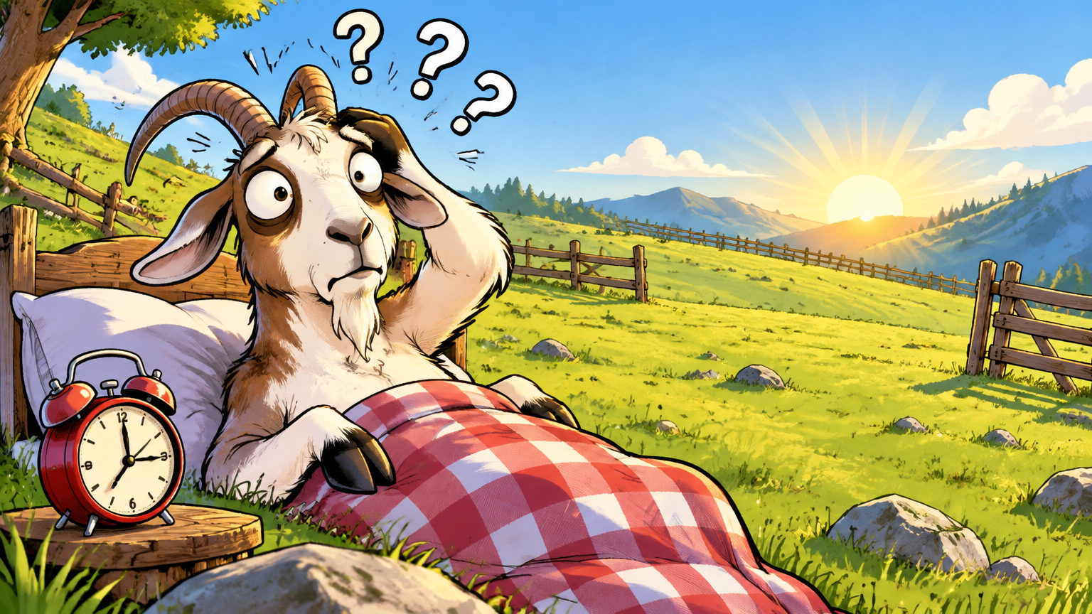 Goat Hits Snooze, Wakes Up to an Empty Pasture and Several Questions