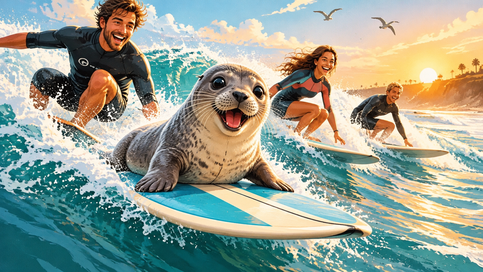 Local Seal Pup Joins Surf Crew, Immediately Becomes Its Most Committed Member