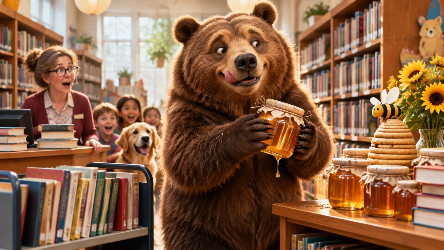 Bear Skips the Bestsellers, Checks Out the Honey Instead