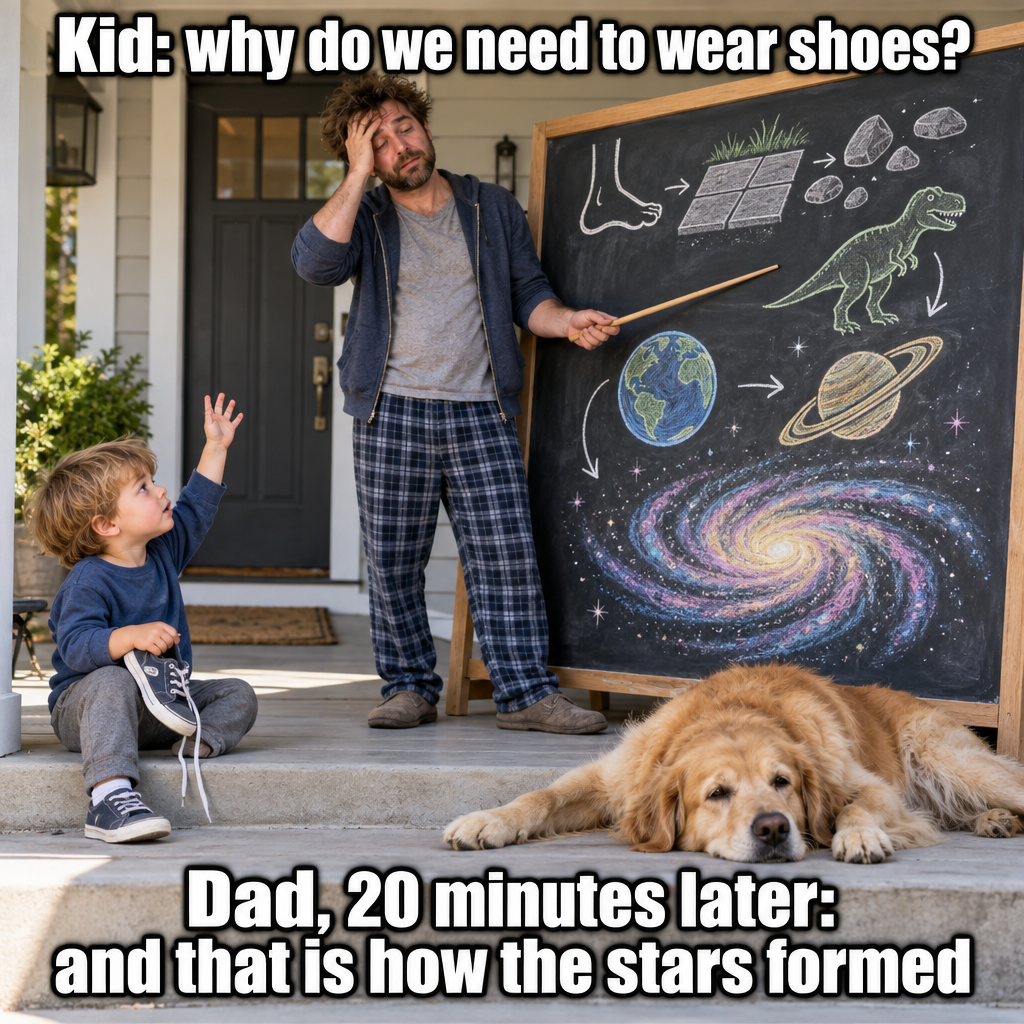 Kid Asks 'Why' Nine Times in a Row, Dad Ends Up Explaining the Origin of the Universe