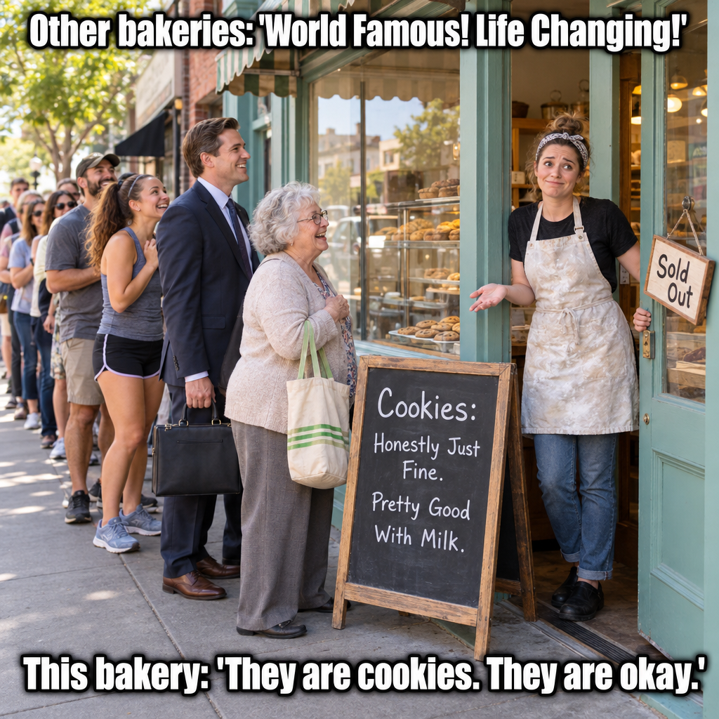 Small Bakery Labels Its Cookies 'Honestly Just Fine,' Sells Out by Noon